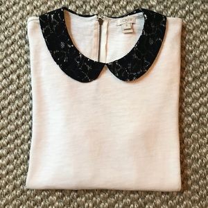 J.Crew Peter Pan lace collar top